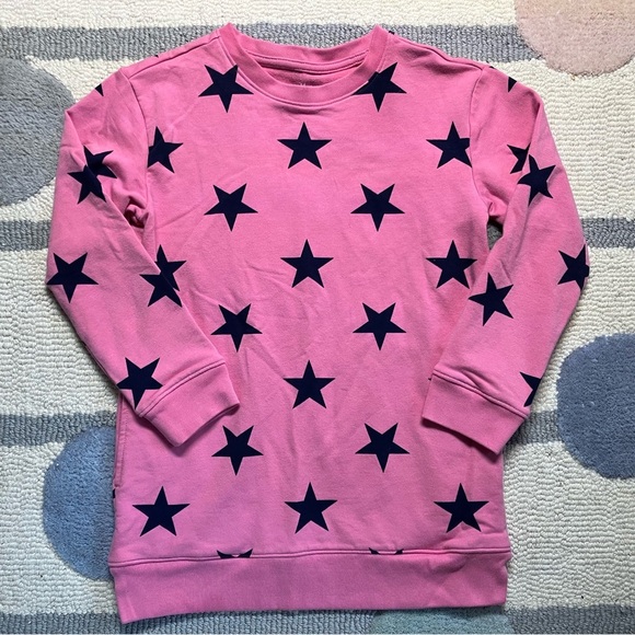 Primary Kids Star Sweatshirt (Size 6-7, Pink with Navy Stars, Pockets!) - Picture 8 of 9